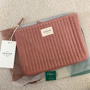 Sezane Pochette Velours Rose VELVET